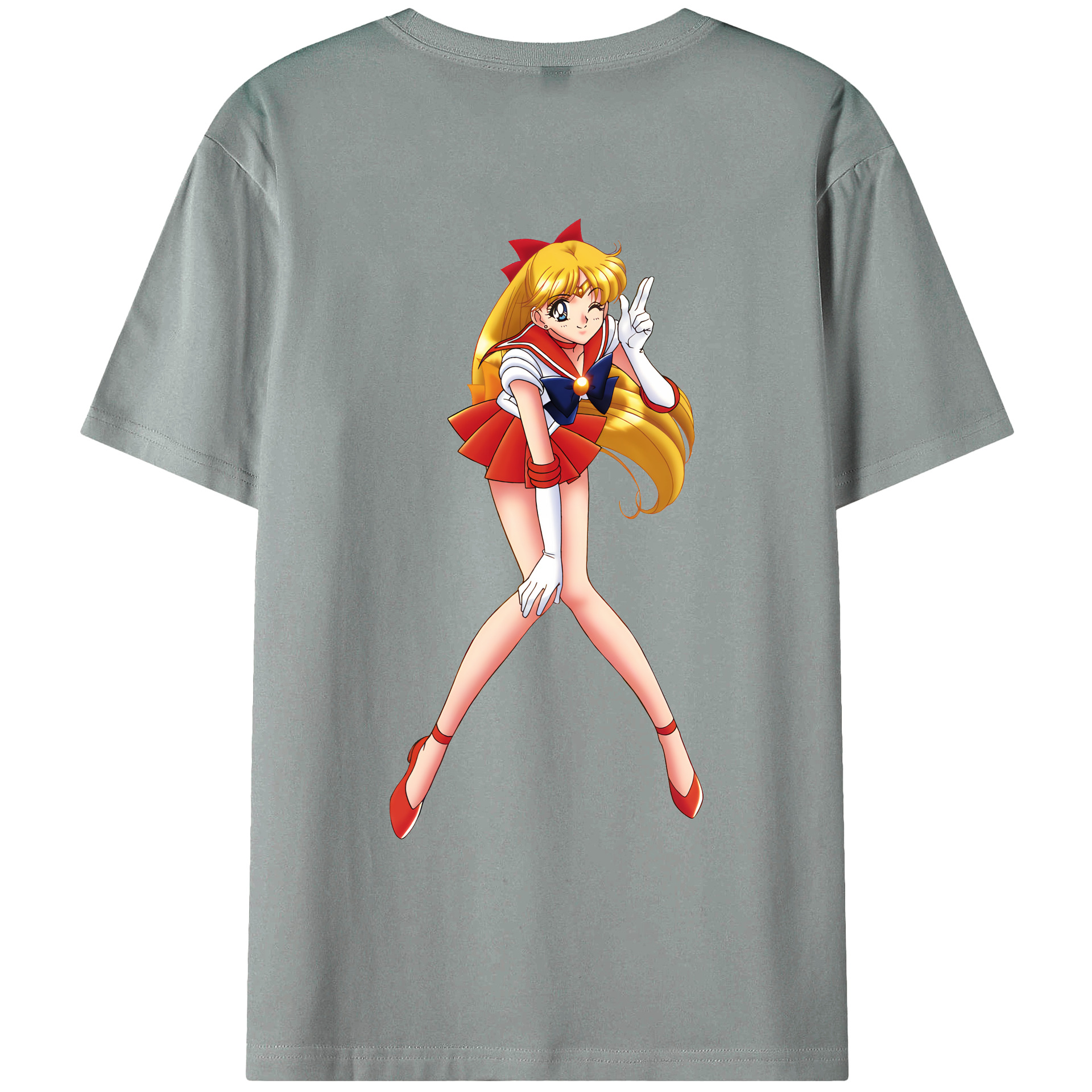（画像用） 美少女戦士セーラームーン 愛野 美奈子 あいの みなこ Sailor Moon Aino Minako 綿100％ メンズ半袖Tシャツ（バックプリント） 通気性
